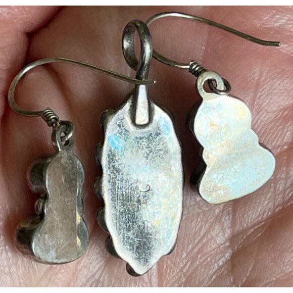 Boho Turquoise Silverplate Pendant & Dangle Earrings Womens Jewelry - Picture 9 of 9